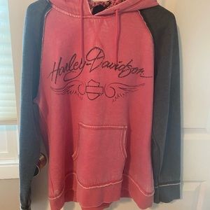 Harley Davidson XL hoodie pink and gray